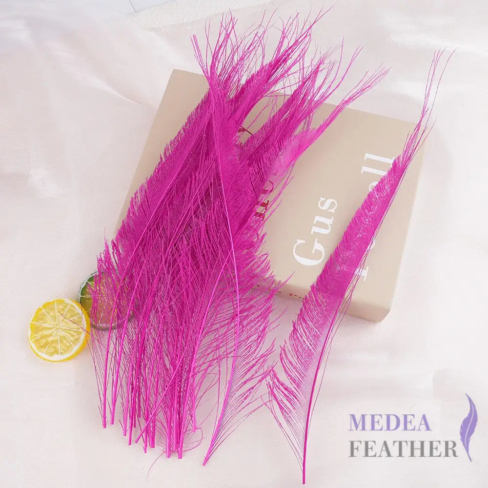 25cm Multiple Colour Peacock Sword Feather #20 Barbie pink