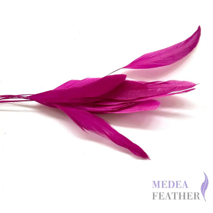 25cm Stripped Coque Feathers - Pack of 10 SF005 #19 Festival Fuchsia