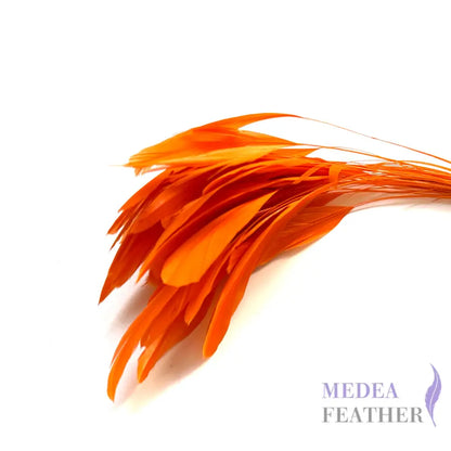 25cm Stripped Coque Feathers - Pack of 10 SF005 #24 carrot
