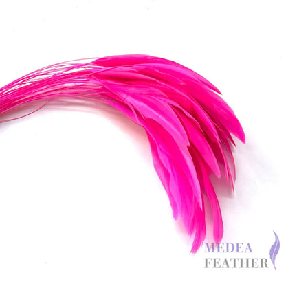 25cm Stripped Coque Feathers - Pack of 10 SF005 #52 neon pink
