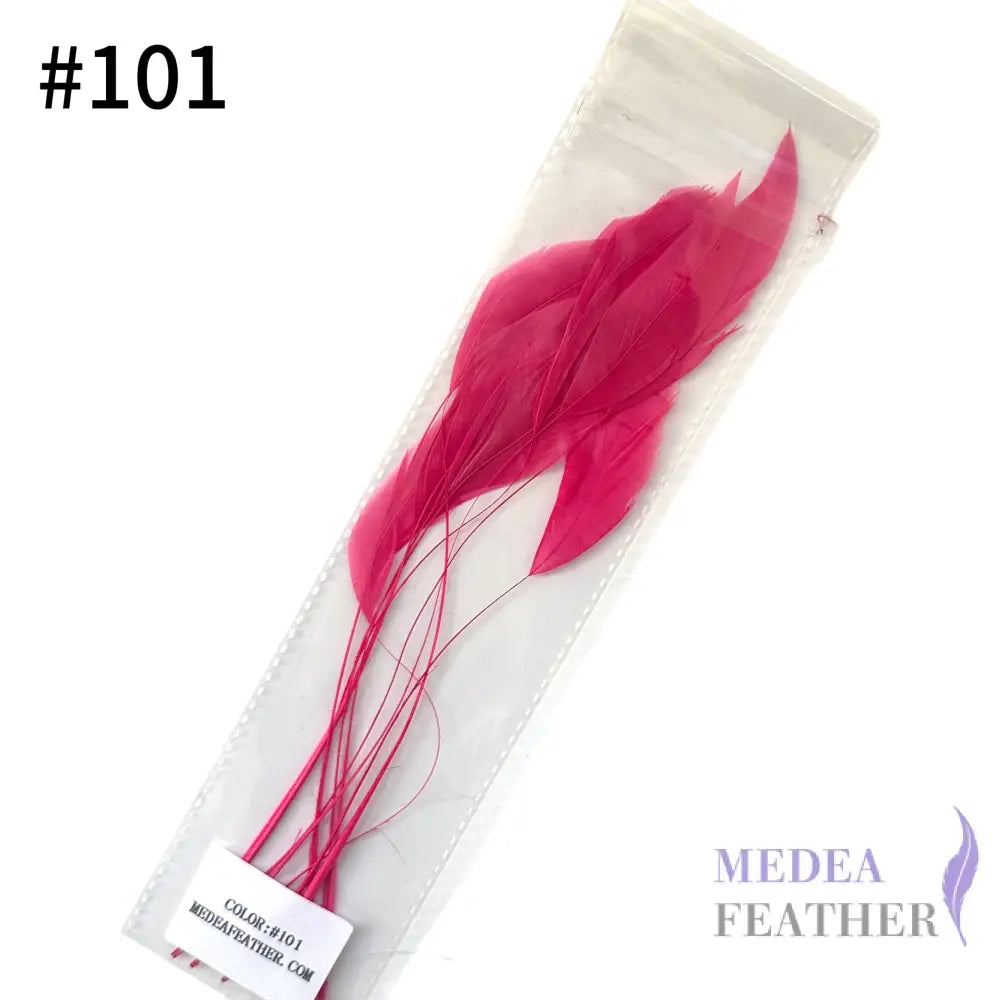 25cm Stripped Coque Feathers - Pack of 10 SF005 #101 Fandango pink