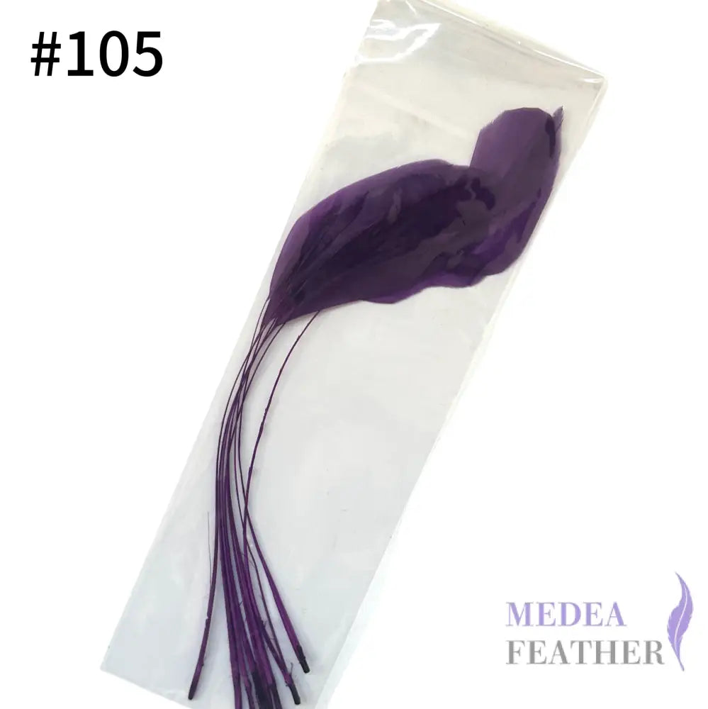 25cm Stripped Coque Feathers - Pack of 10 SF005 #105 bright violet