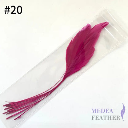 25cm Stripped Coque Feathers - Pack of 10 SF005 #20 Barbie pink