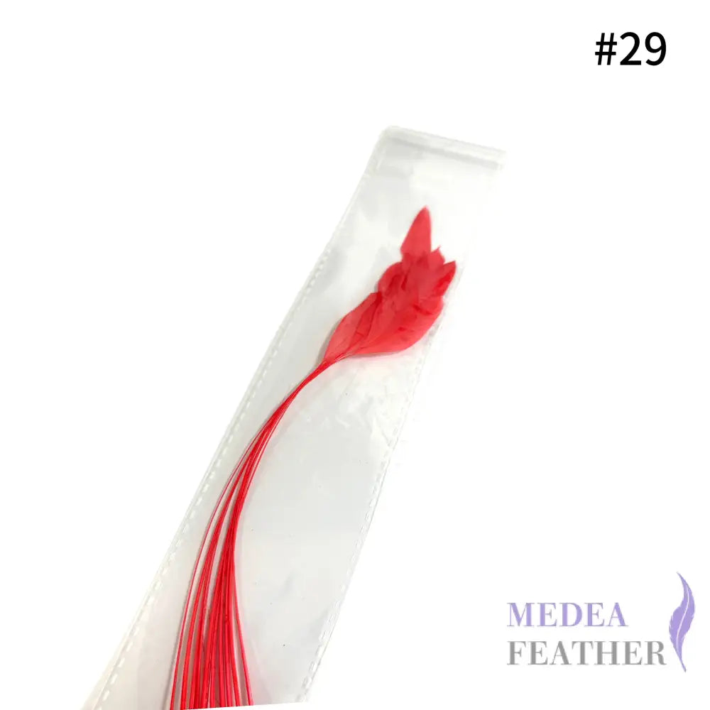25cm Stripped Coque Feathers Pack of 10- SFROOSTER01 - #29 rouge red
