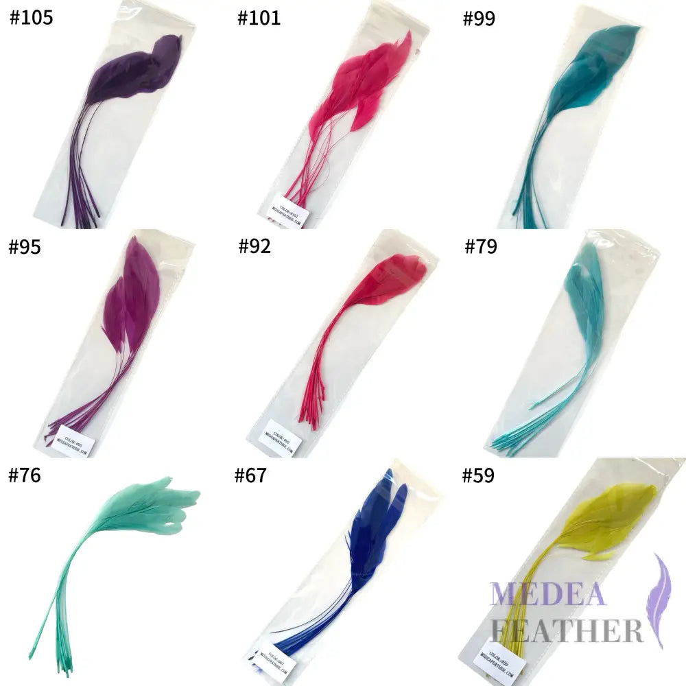 25cm Stripped Coque Feathers - Pack of 10 SF005