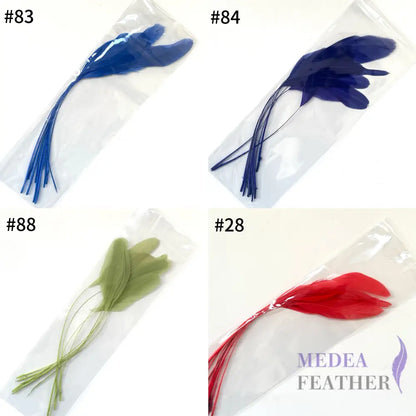 25cm Stripped Coque Feathers - Pack of 10 SF005