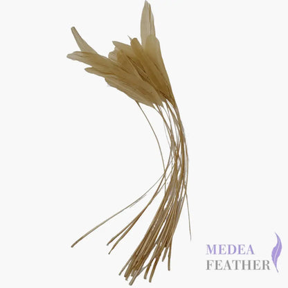 25cm Stripped Coque Feathers - Pack of 10 SFROOSTER01 - #39 indian khaki