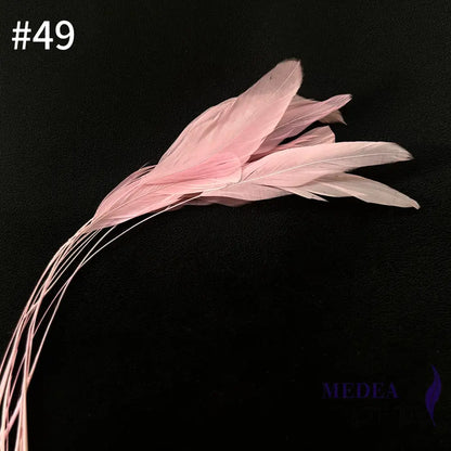 25cm Stripped Coque Feathers - Pack of 10 SF005 #49 pink mist
