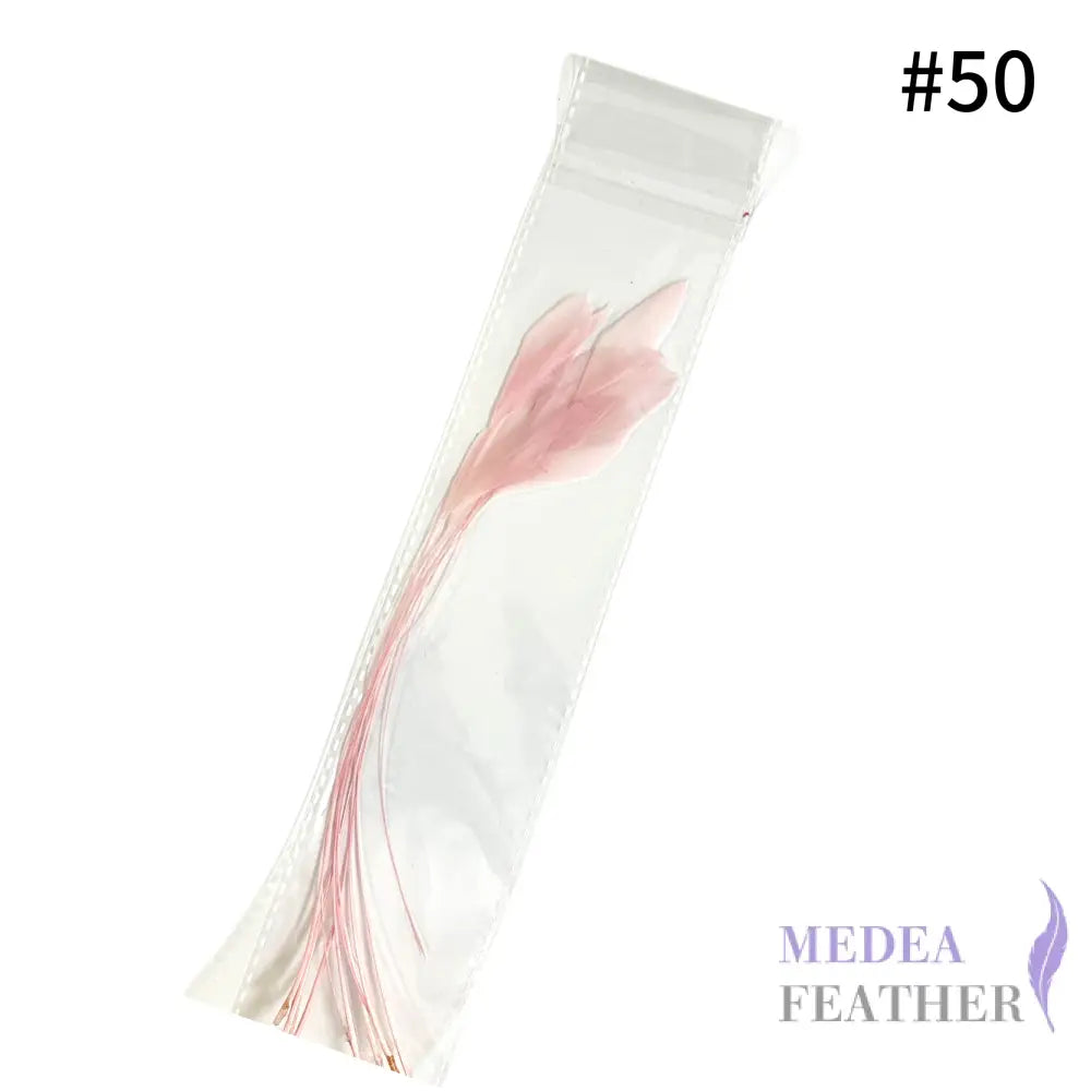 25cm Stripped Coque Feathers Pack of 10- SFROOSTER01 - #50 light pink