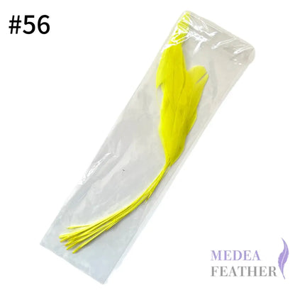 25cm Stripped Coque Feathers - Pack of 10 SF005 #56 neon yellow
