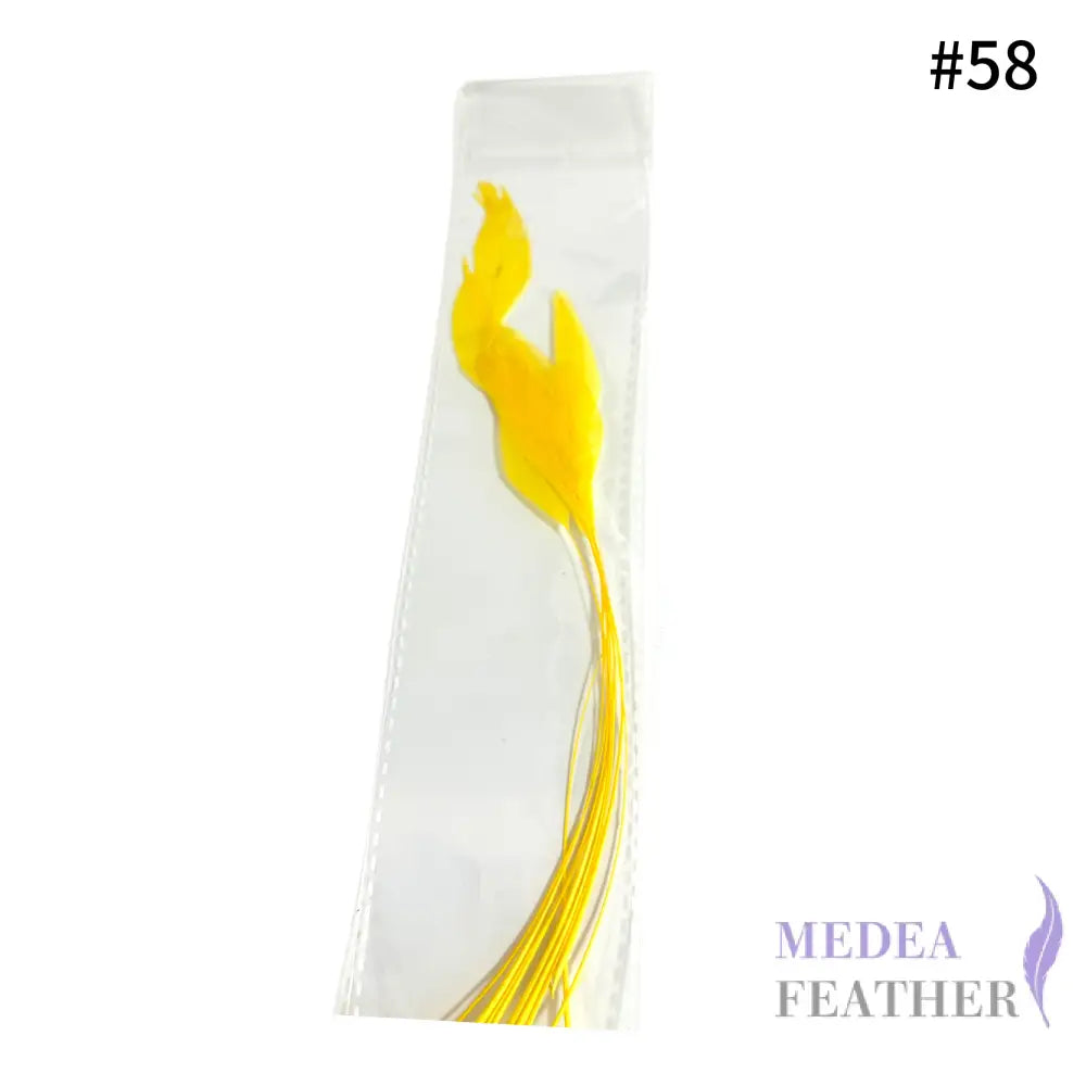 25cm Stripped Coque Feathers Pack of 10- SFROOSTER01 - #58 yellow