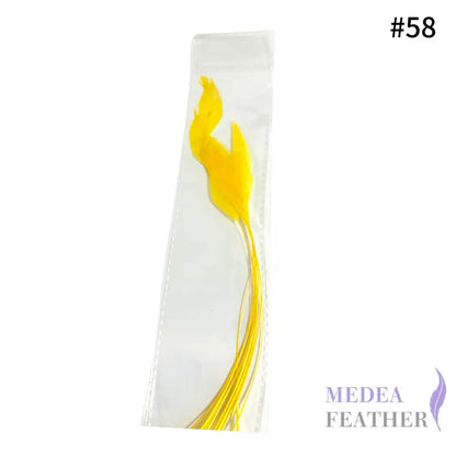 25cm Stripped Coque Feathers Pack of 10- SFROOSTER01 - #58 yellow