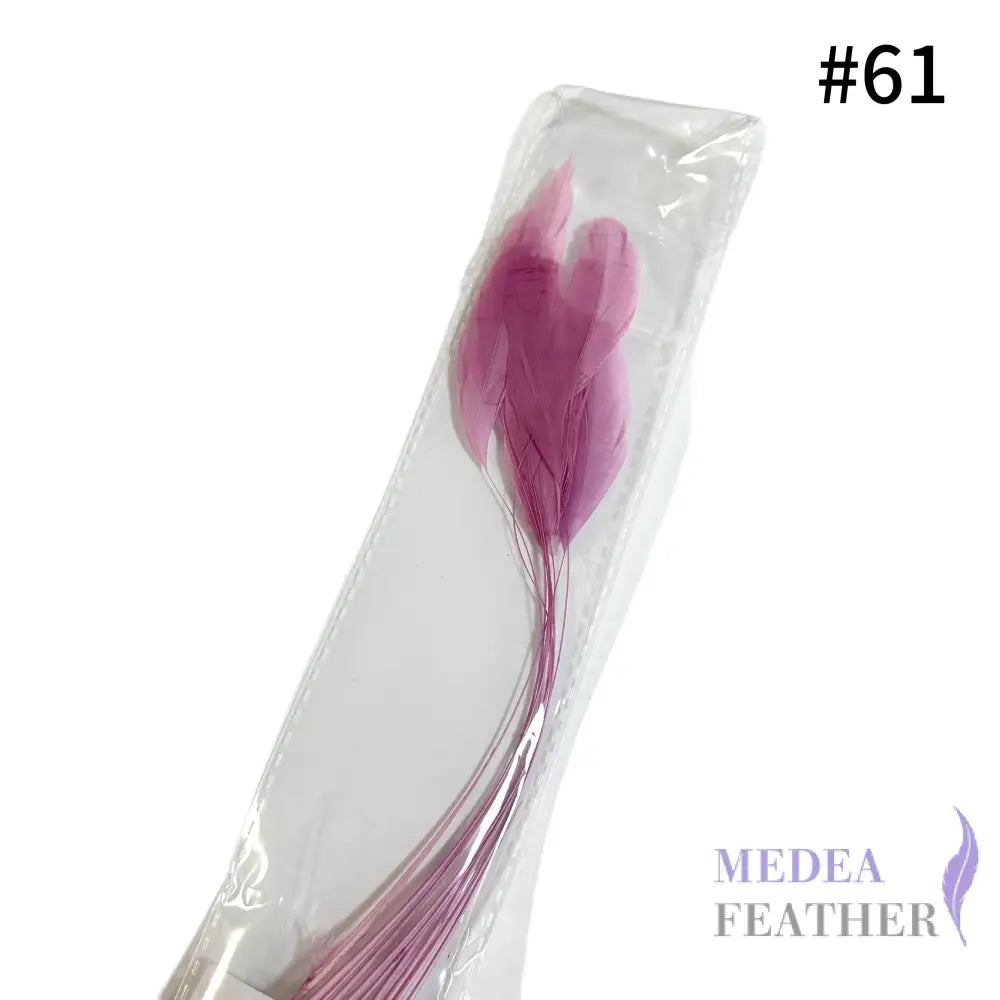 25cm Stripped Coque Feathers Pack of 10- SFROOSTER01 - #61 meadow mauve