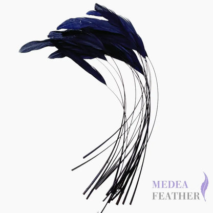 25cm Stripped Coque Feathers - Pack of 10 SFROOSTER01 - #65 navy