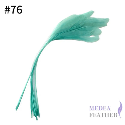 25cm Stripped Coque Feathers - Pack of 10 SF005 #76 Aqua