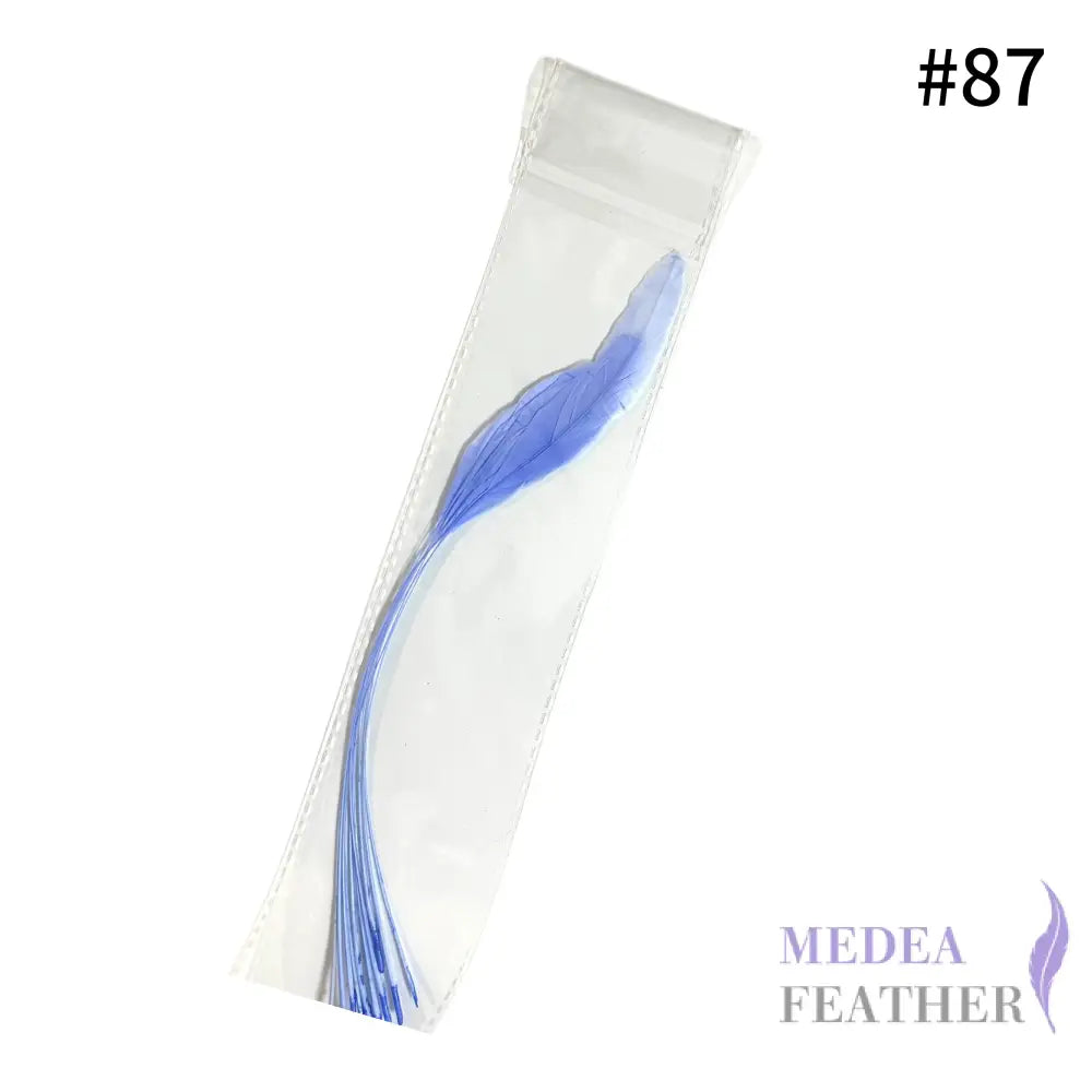 25cm Stripped Coque Feathers Pack of 10- SFROOSTER01 - #87 cornflower blue