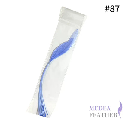 25cm Stripped Coque Feathers Pack of 10- SFROOSTER01 - #87 cornflower blue