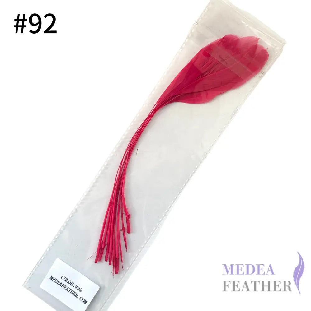 25cm Stripped Coque Feathers - Pack of 10 SF005 #92 hot pink