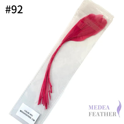 25cm Stripped Coque Feathers - Pack of 10 SF005 #92 hot pink