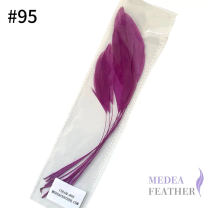 25cm Stripped Coque Feathers - Pack of 10 SF005 #95 violet