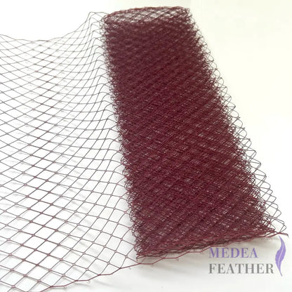 25cm Wide Bridal Veiling - 1m - Burgundy