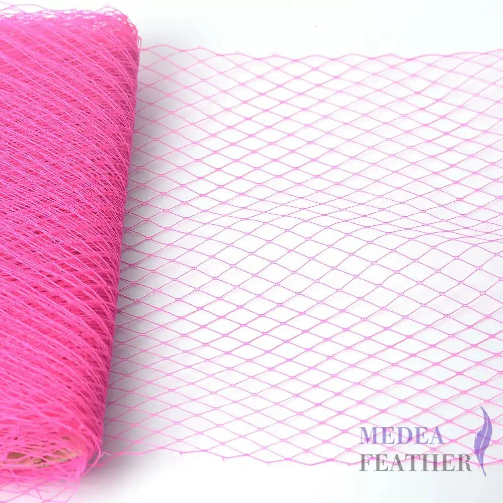 25cm Wide Bridal Veiling - 1m - Hot pink