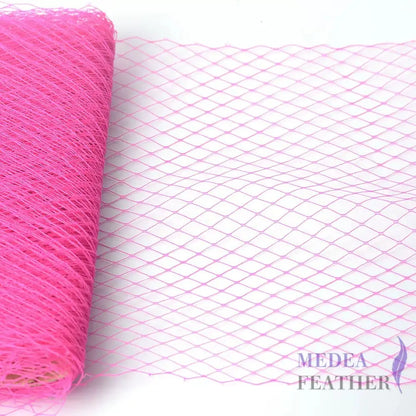 25cm Wide Bridal Veiling - 1m - Hot pink
