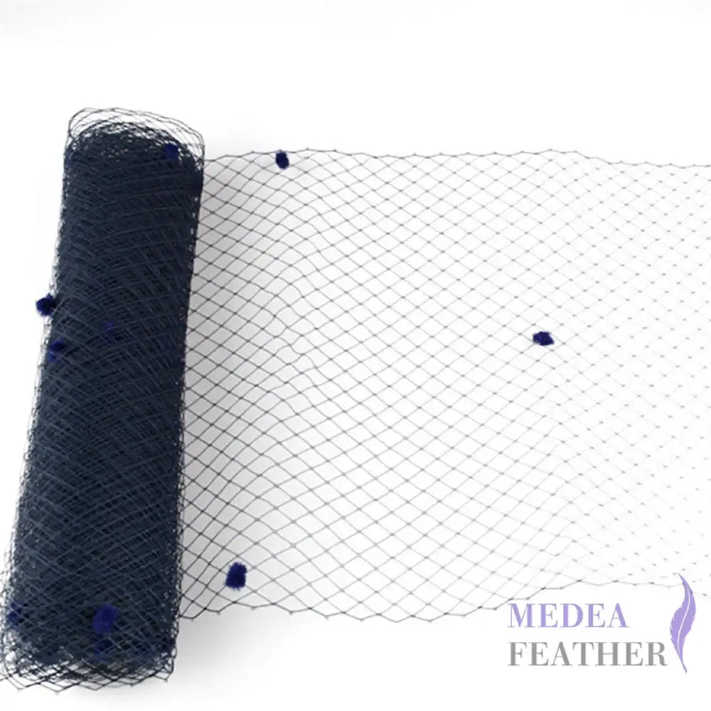 25cm Bridal Veiling With Fluff Balls - 1m