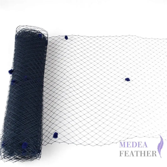 25cm Bridal Veiling With Fluff Balls - 1m