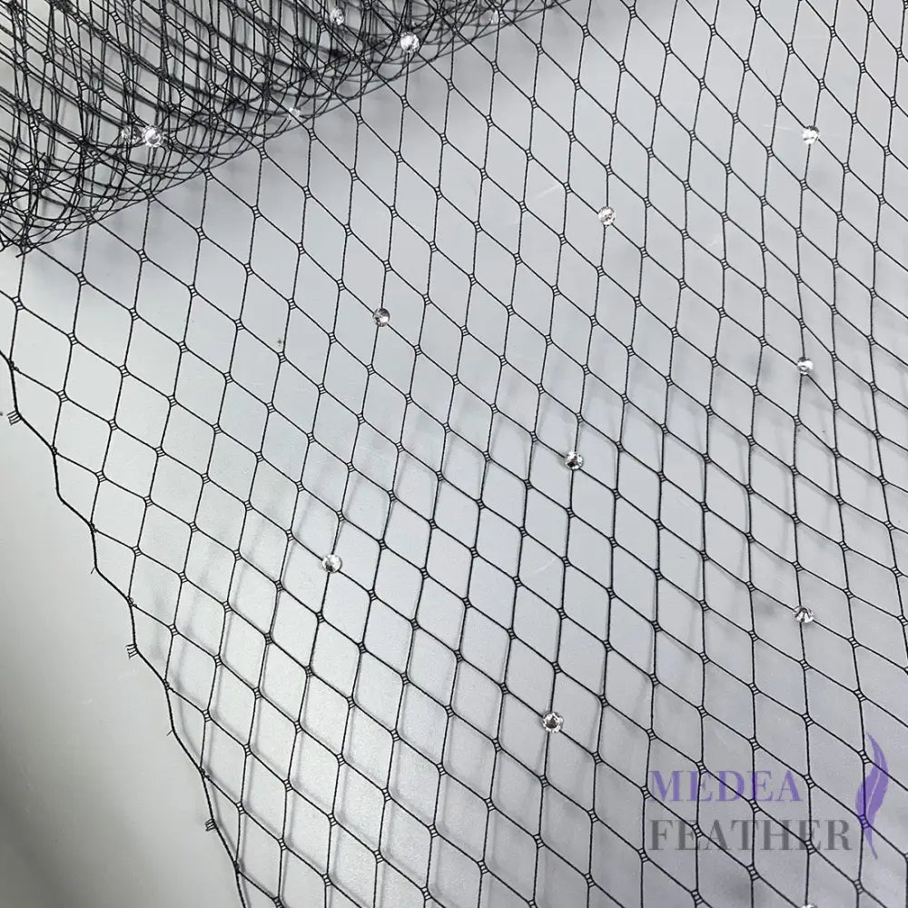 25cm Wide Bridal Veiling with Rhinestones - 1m