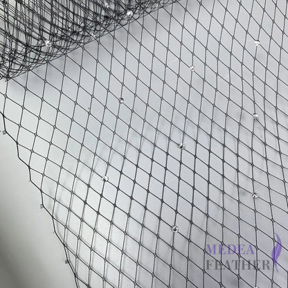 25cm Wide Bridal Veiling with Rhinestones - 1m