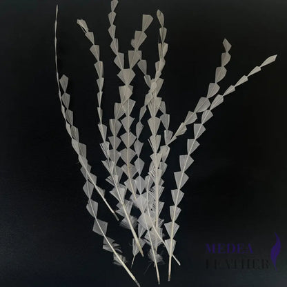 25cm Zigzag Diamond Coque Feather-Pack of 10 SF010 #02 white