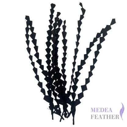 25cm Zigzag Diamond Coque Feather-Pack of 10 SF010 #03 black