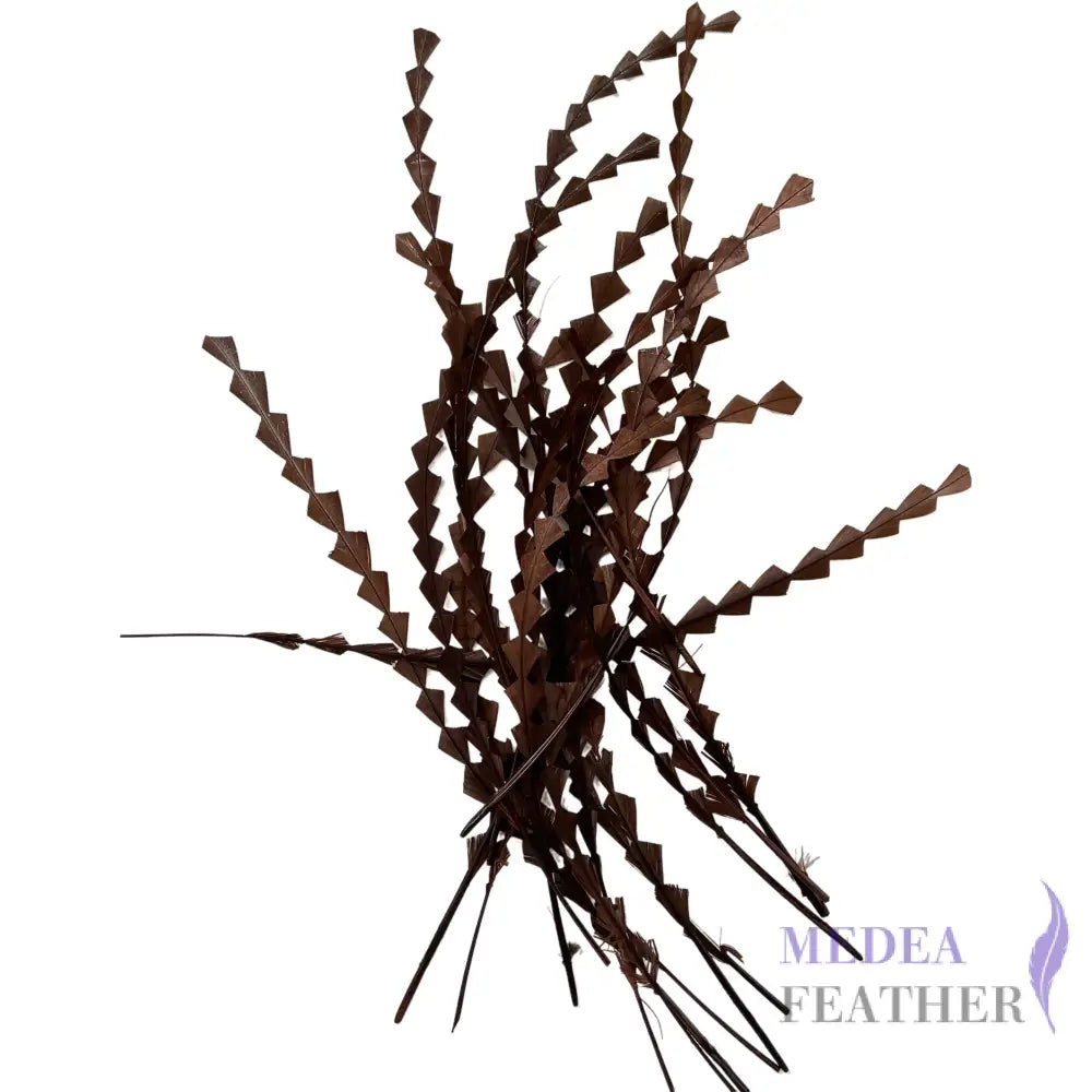 25cm Zigzag Diamond Coque Feather-Pack of 10 SFROOSTER02 - #06 brunette