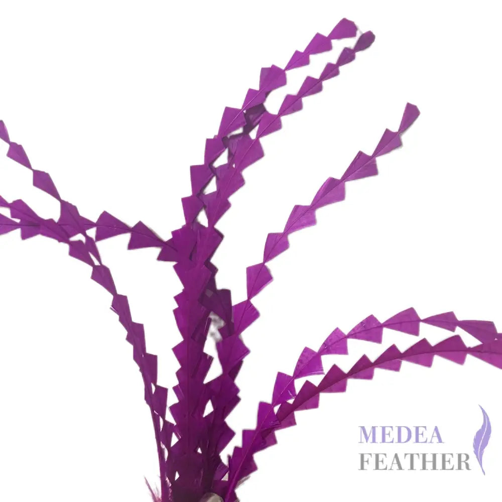 25cm Zigzag Diamond Coque Feather-Pack of 10 SFROOSTER02 - #19 festival fuchsia