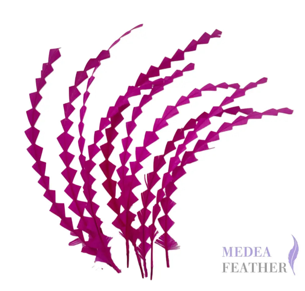 25cm Zigzag Diamond Coque Feather-Pack of 10 SF010 #20 barbie pink