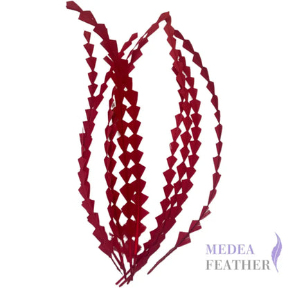 25cm Zigzag Diamond Coque Feather-Pack of 10 SF010 #23 tango red
