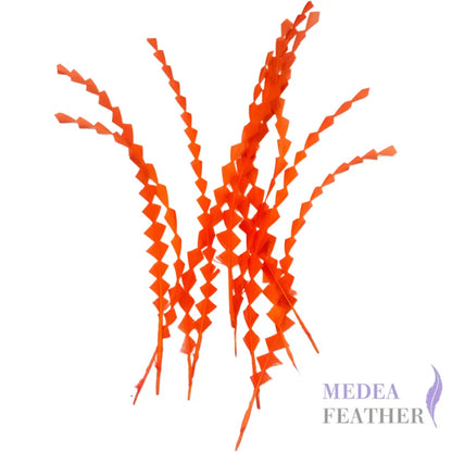 25cm Zigzag Diamond Coque Feather-Pack of 10 SF010 #24 carrot