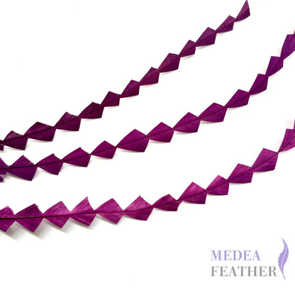 25cm Zigzag Diamond Coque Feather-Pack of 10 SF010 #60 dark purple