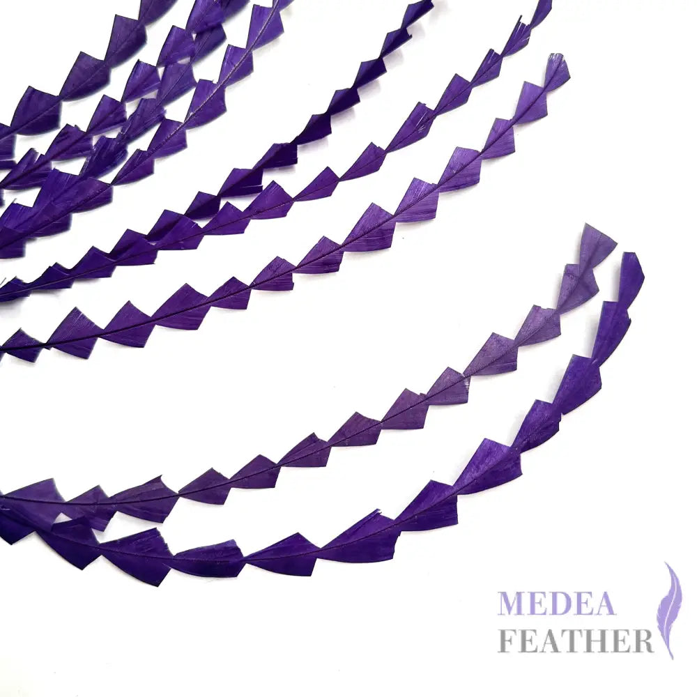 25cm Zigzag Diamond Coque Feather-Pack of 10 SF010 #63 purple