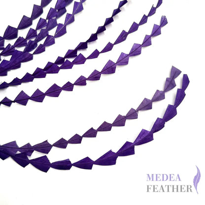 25cm Zigzag Diamond Coque Feather-Pack of 10 SF010 #63 purple