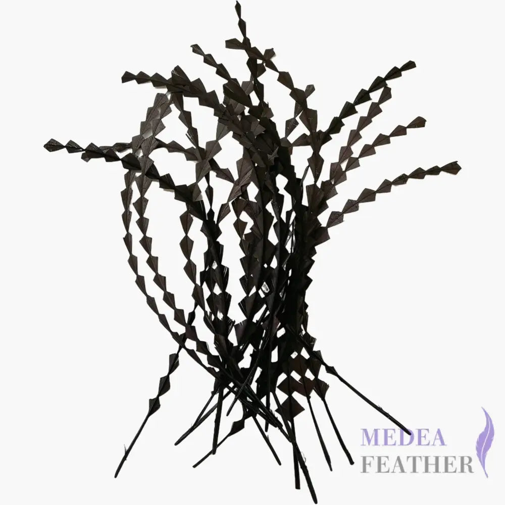 25cm Zigzag Diamond Coque Feather-Pack of 10 SFROOSTER02 - #64 slate black