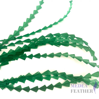 25cm Zigzag Diamond Coque Feather-Pack of 10 SF010 #70 bright green