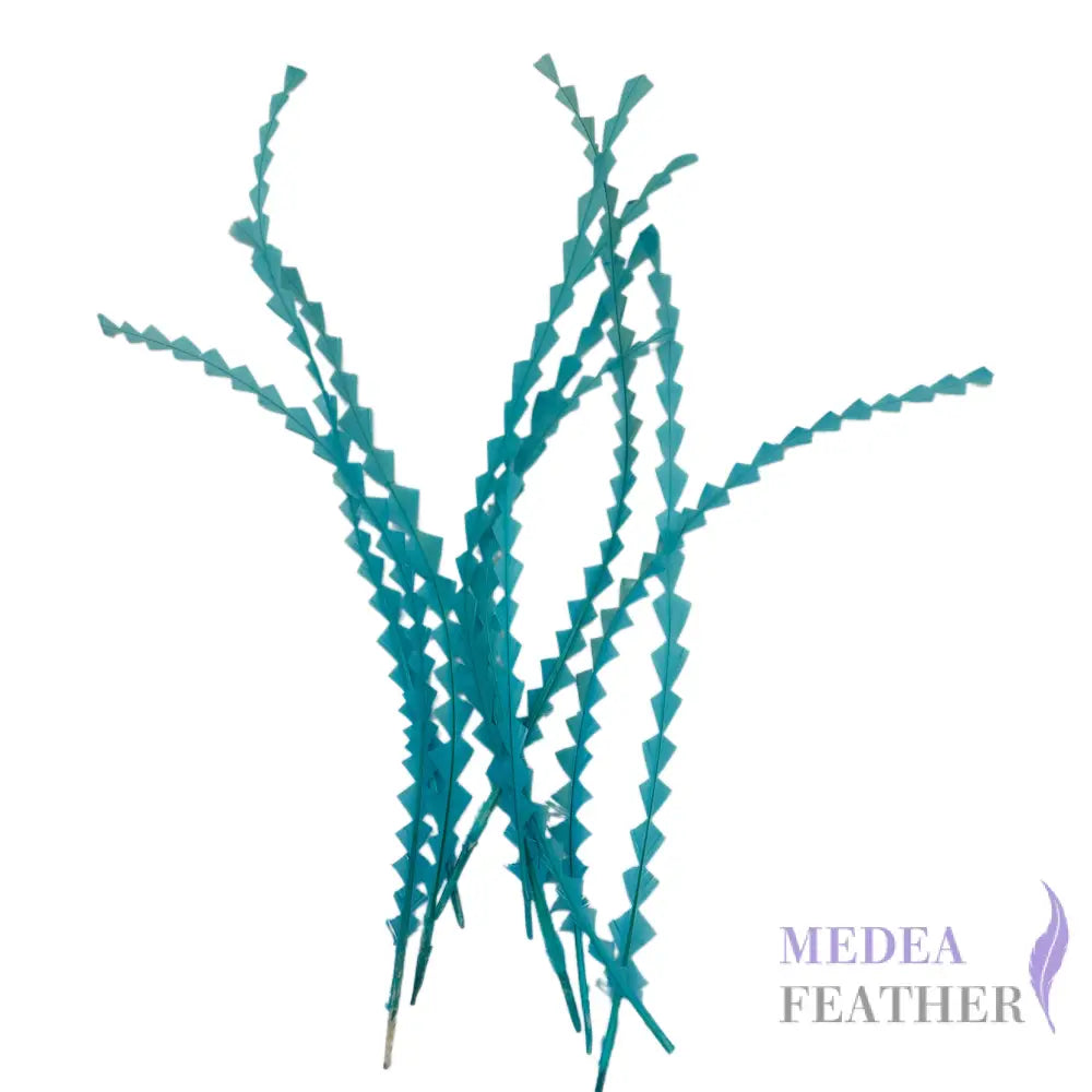 25cm Zigzag Diamond Coque Feather-Pack of 10 SF010 #99 peacock