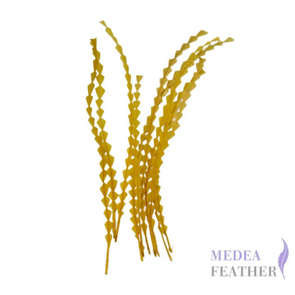 25cm Zigzag Diamond Coque Feather-Pack of 10 SF010 Golden yellow