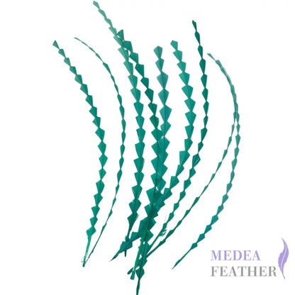 25cm Zigzag Diamond Coque Feather-Pack of 10 SF010 Green