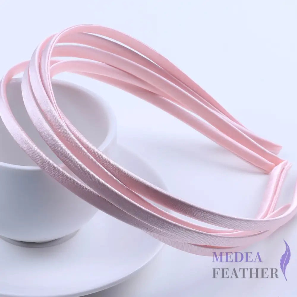 26 colours 5mm Satin Covered Metal Headband Blush / 1 Piece