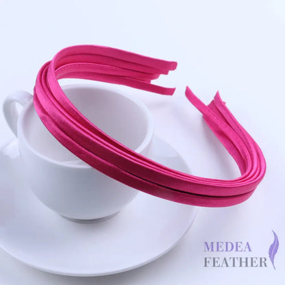 26 colours 5mm Satin Covered Metal Headband Cerise / 1 Piece