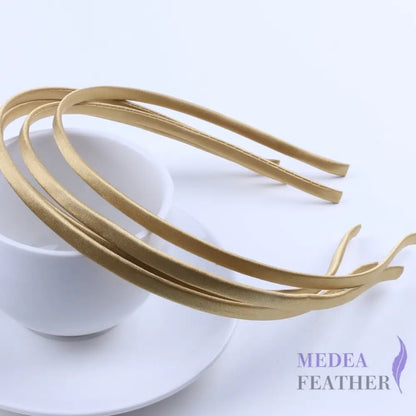 26 colours 5mm Satin Covered Metal Headband Champagne / 1 Piece