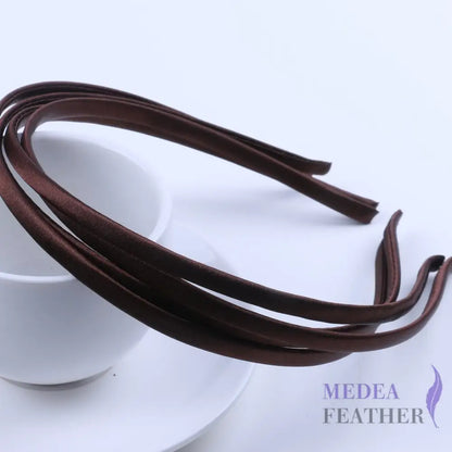 26 colours 5mm Satin Covered Metal Headband Coffee / 1 Piece